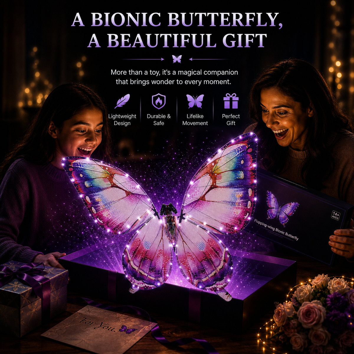 Purple RC Flying Butterfly Basic– Bionic Flapping Wing Ornithopter with LED