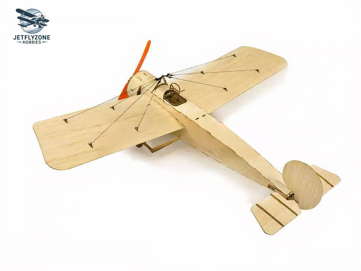 Balsa Wood Electric RC Airplane Fokker-E Micro Fixed-Wing Indoor, 440mm Wingspan