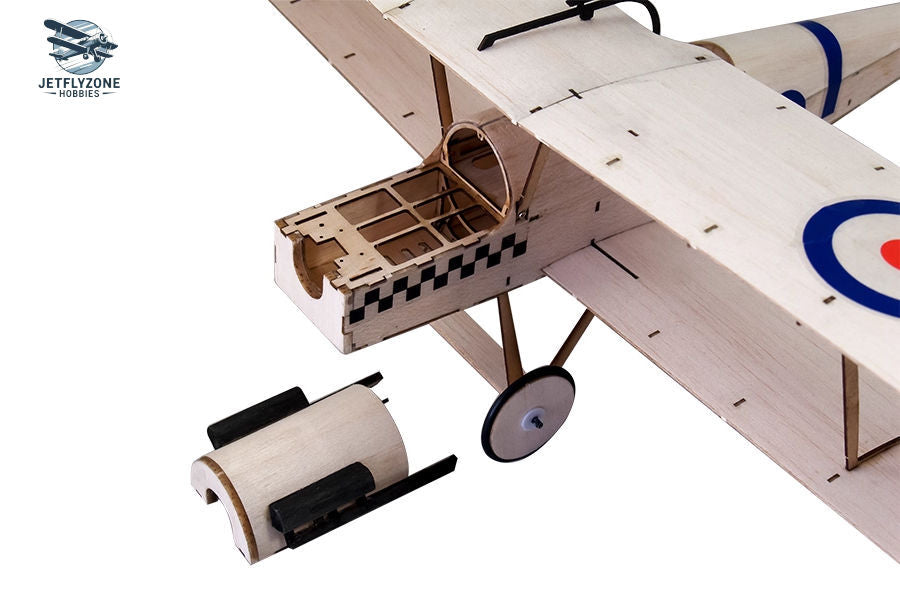 Balsa Wood Electric RC Airplane Sopwith SE5A Scale Biplane, 378mm Wingspan