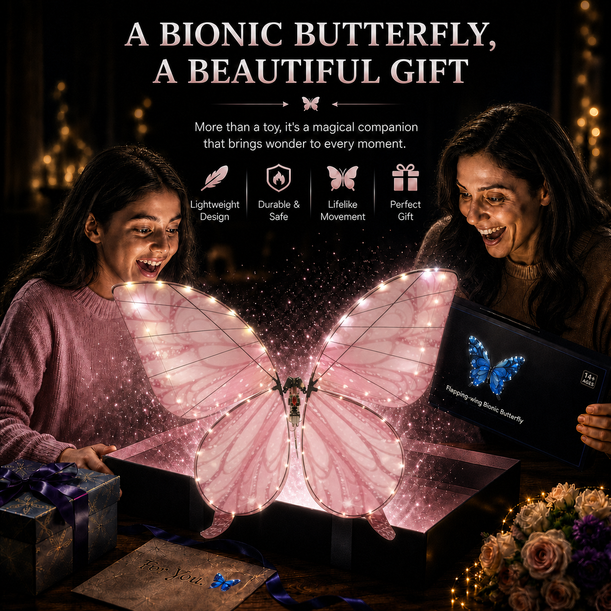 Pink RC Flying Butterfly Basic – Bionic Flapping Wing Ornithopter with LED