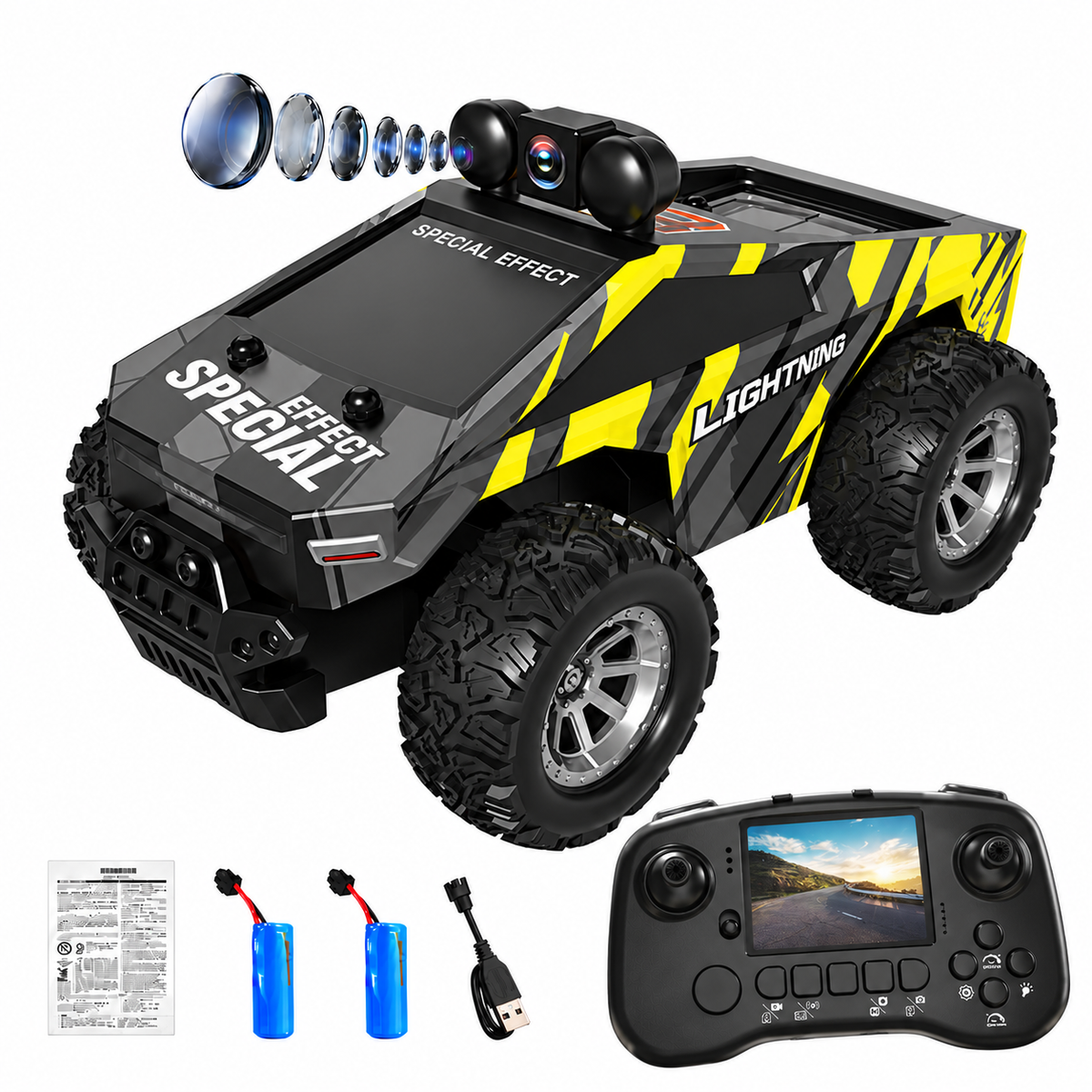 RC Cybertruck with Camera & Screen Remote Controller
