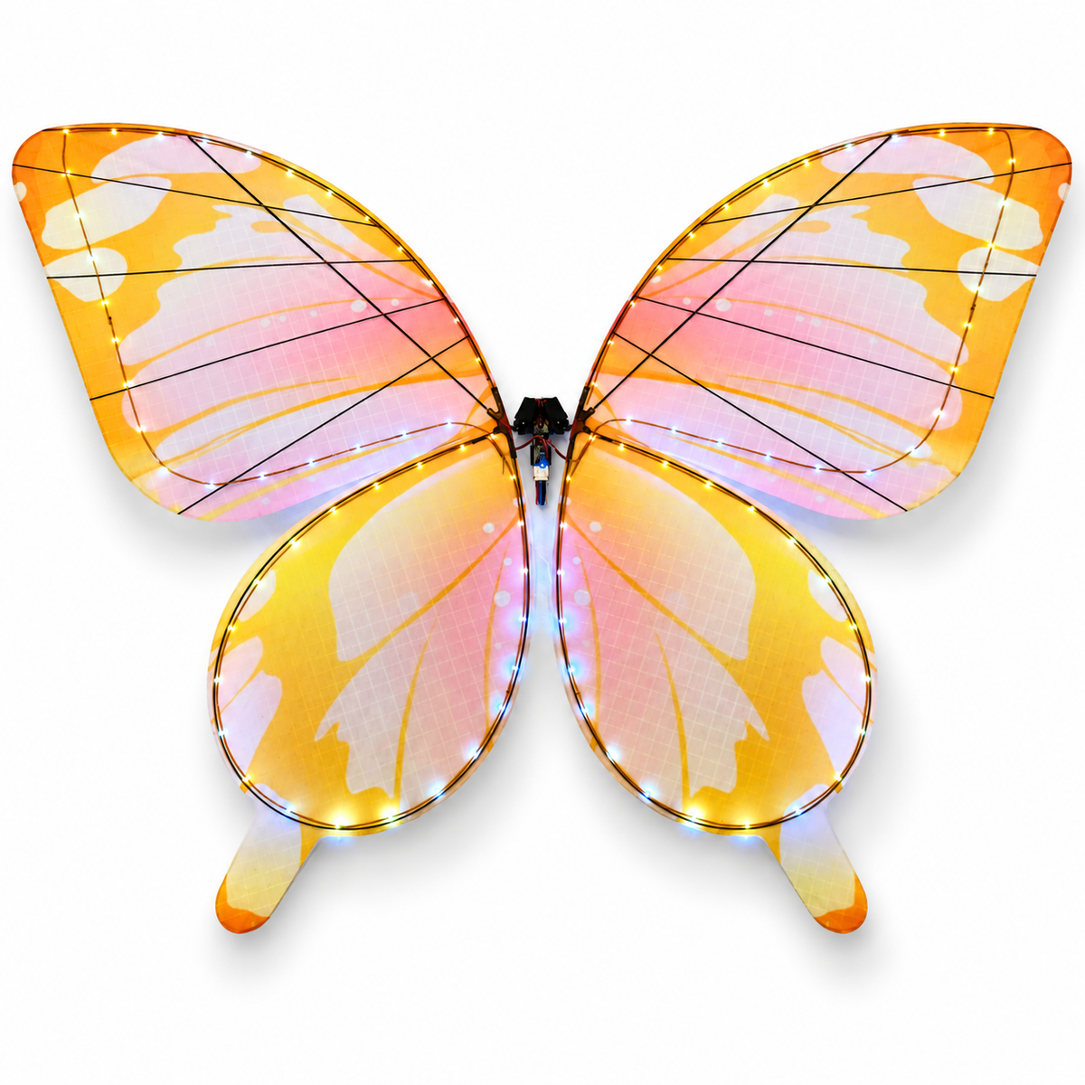 Golden Blush RC Bionic Flapping-Wing Butterflies – Event Version | LED Lights, FlySky Transmitter & Aluminum Case