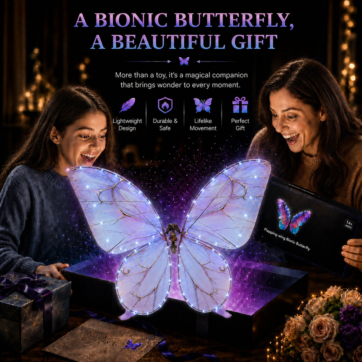 Royal Purple RC Flying Butterfly Basic – Bionic Flapping Wing Ornithopter with LED