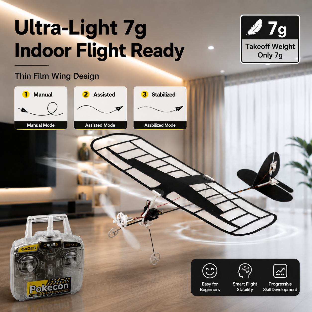 DaNiao RC Ultra-Light Film Covered 3CH RC Glider Trainer RTF (Copy)