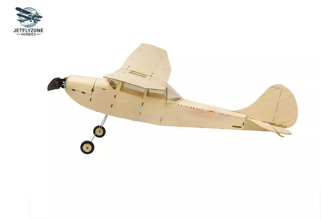 Balsa Wood Electric RC Airplane Cessna L19 High-Wing Trainer Micro Fixed-Wing Indoor, 445 mm Wingspan
