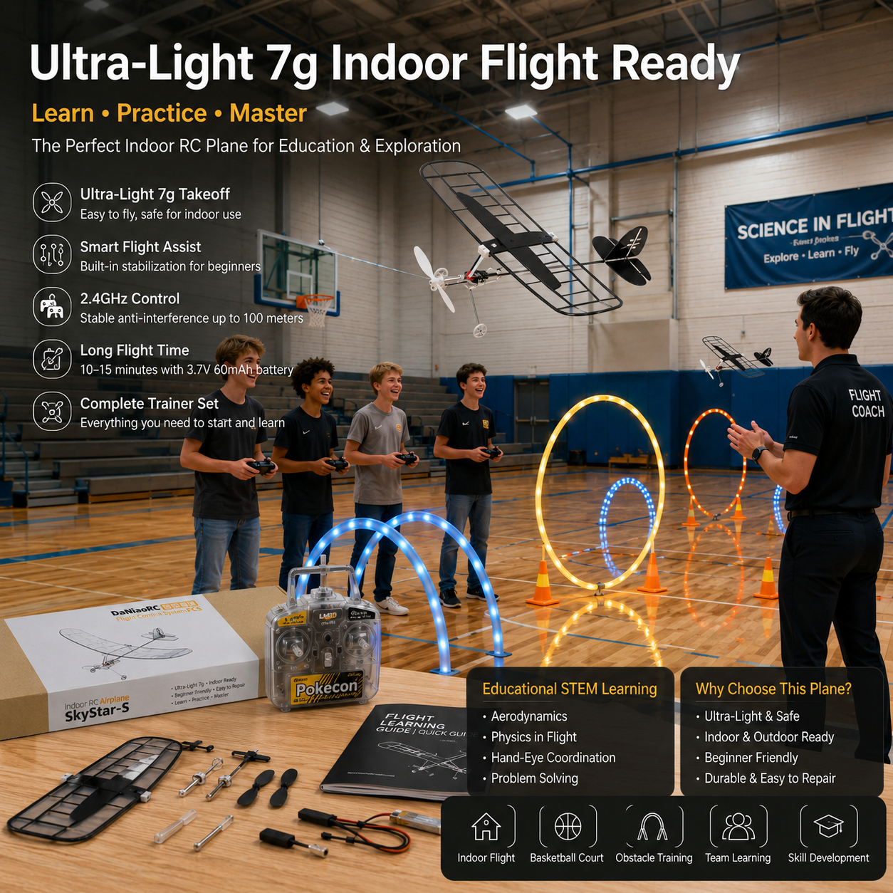 DaNiao RC Ultra-Light Film Covered 3CH RC Glider Trainer RTF (Copy)
