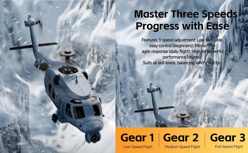 JetFlyZone L2 RC Helicopter Black Hawk Built-In Screen, 4 Way Optical Flow Positioning
