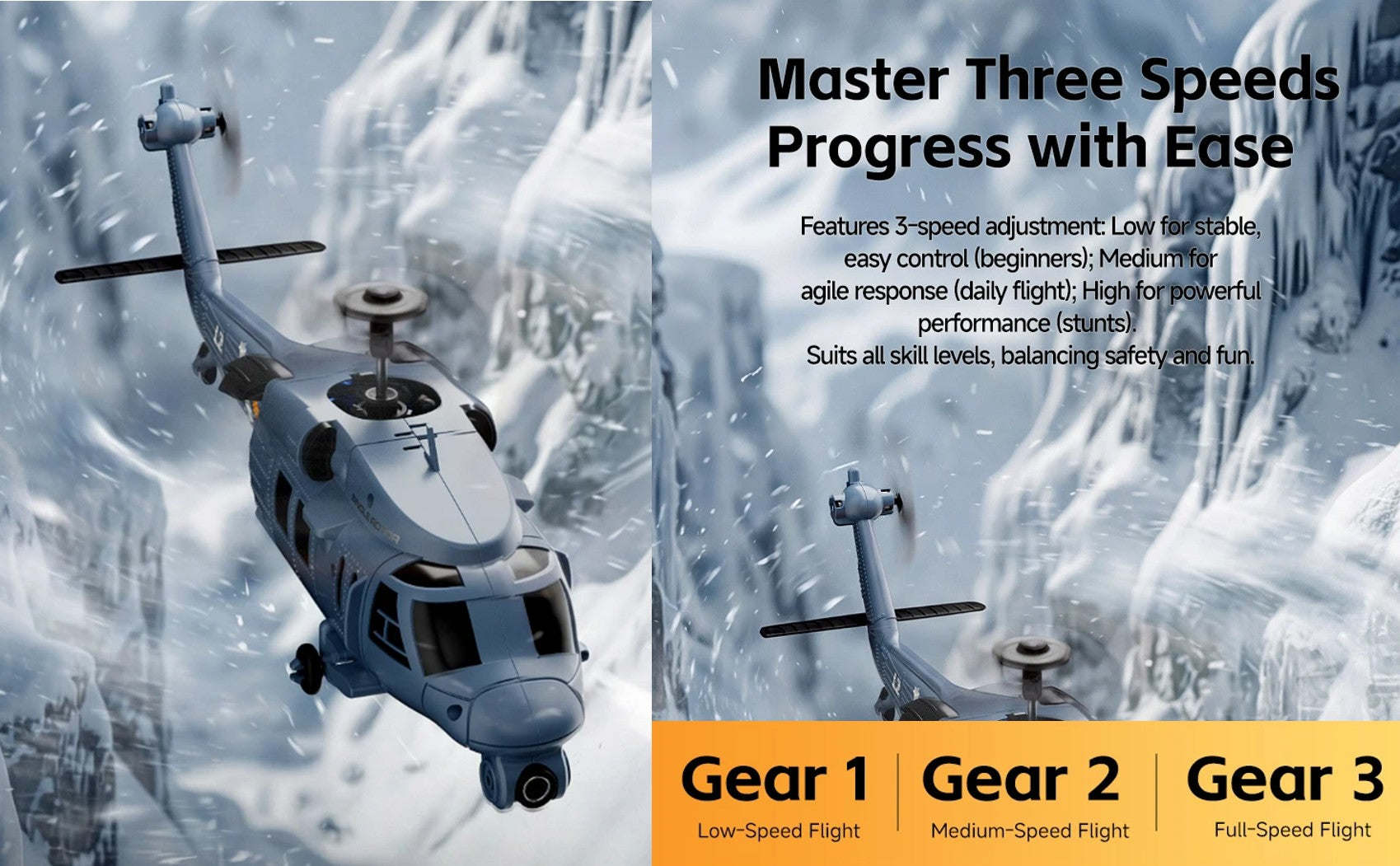 JetFlyZone L2 RC Helicopter Black Hawk Built-In Screen, 4 Way Optical Flow Positioning