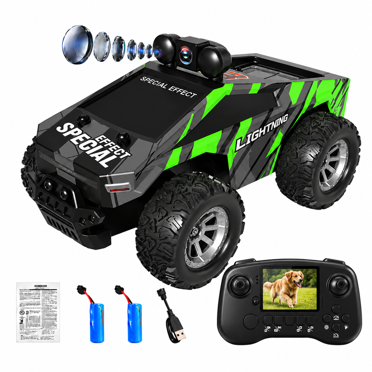 RC Cybertruck with Camera & Screen Remote Controller
