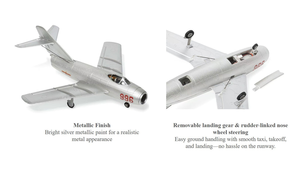 MinimumRC MIG-15 Brushed/Brushless 4CH 400mm Wingspan 30mm EDF, RTF/BNF/PNP