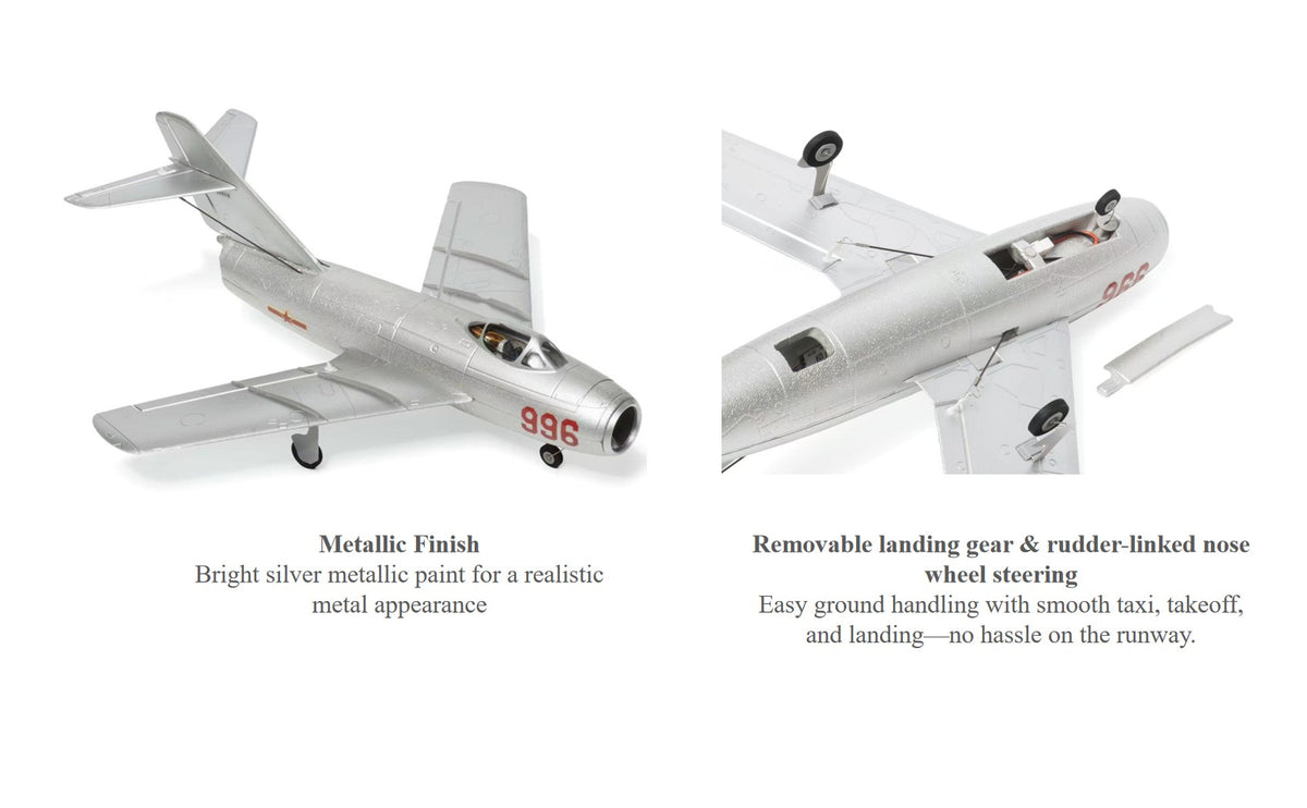 MinimumRC MIG-15 Brushed/Brushless 4CH 400mm Wingspan 30mm EDF, RTF/BNF/PNP