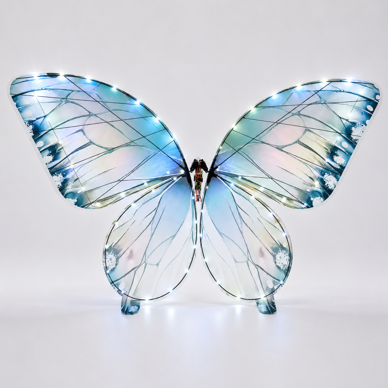 Ice Blue RC Flying Butterfly – Bionic Flapping Wing Ornithopter with LED