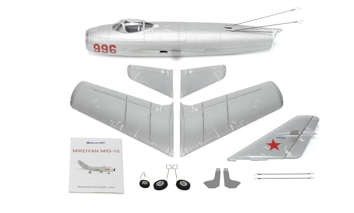 MinimumRC MIG-15 Brushed/Brushless 4CH 400mm Wingspan 30mm EDF, RTF/BNF/PNP