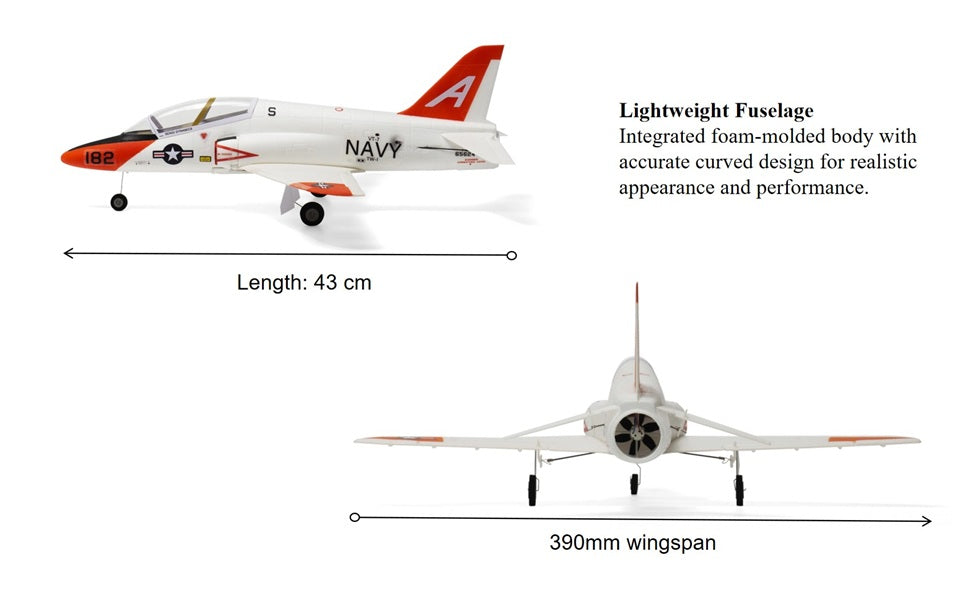 MinimumRC Plane Brushed/Brushless T-45 Goshawk 390mm Wingspan 30mm EDF, RTF/BNF/PNP