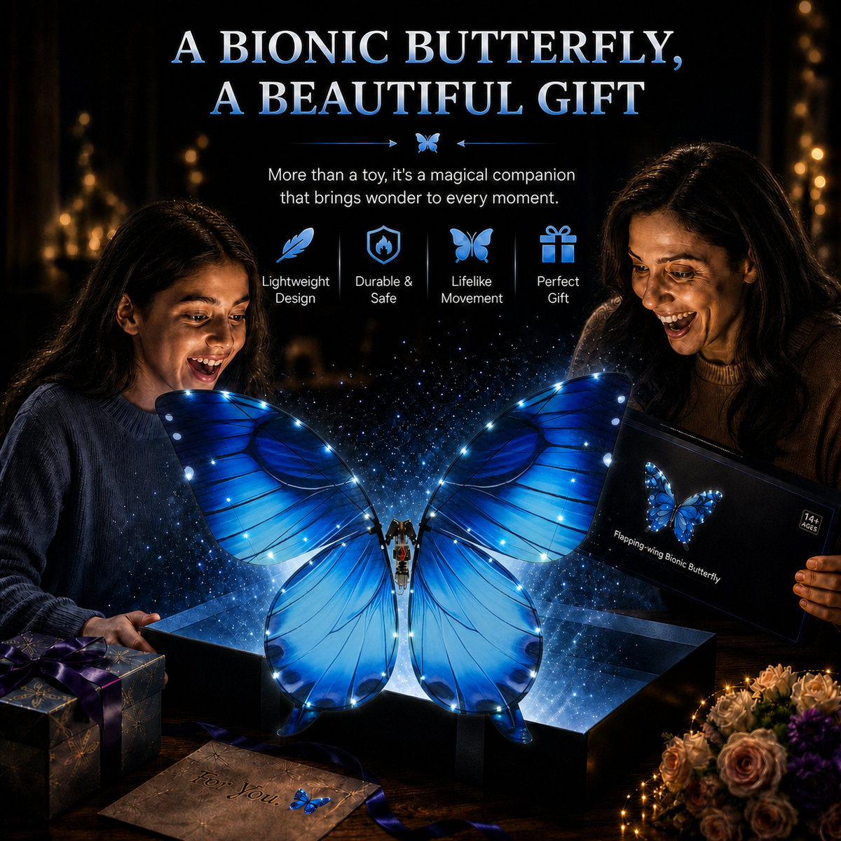 Blue RC Flying Butterfly Plus– Bionic Flapping Wing with LED & Flysky Remote