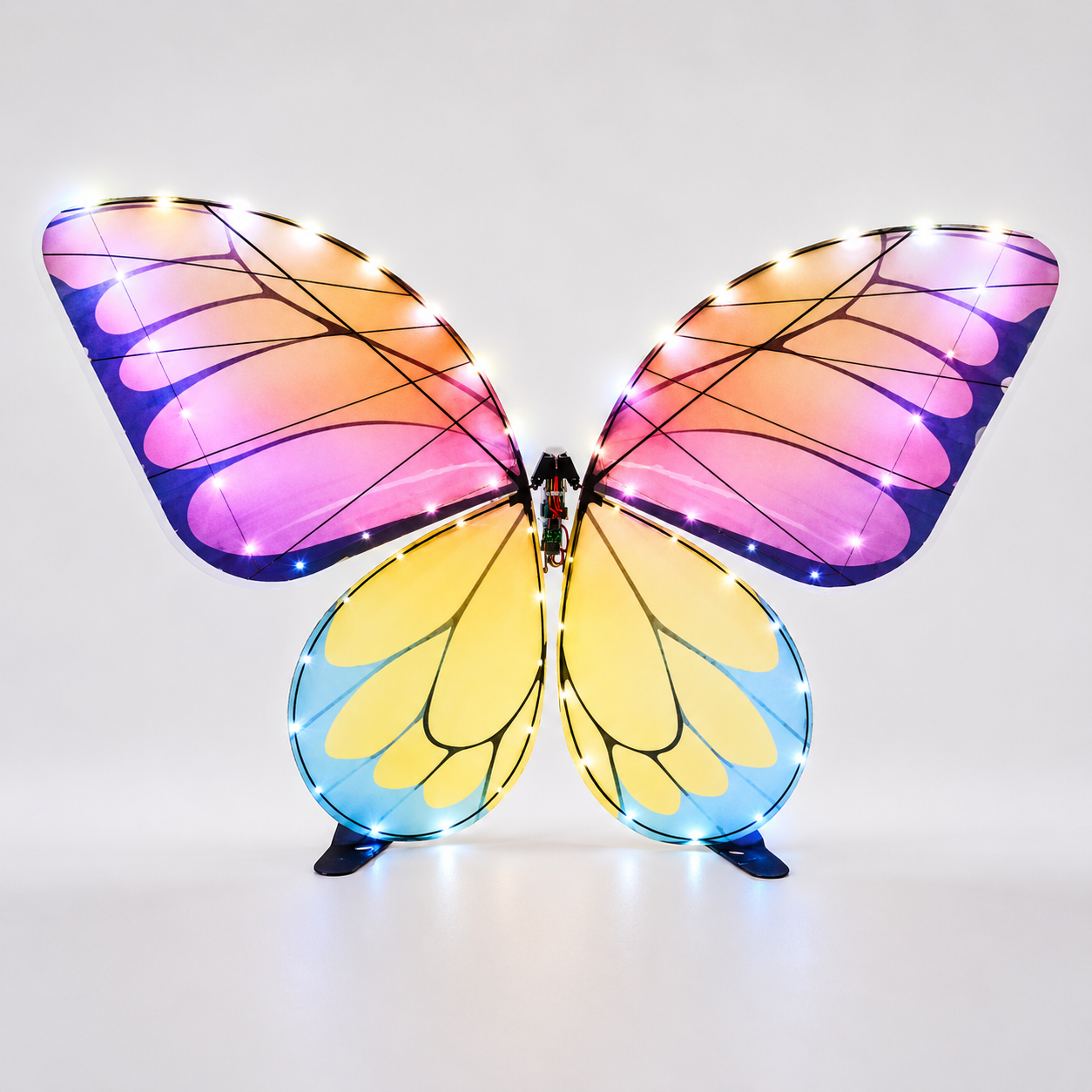 Purple Yellow RC Flying Butterfly – Bionic Flapping Wing Ornithopter with LED