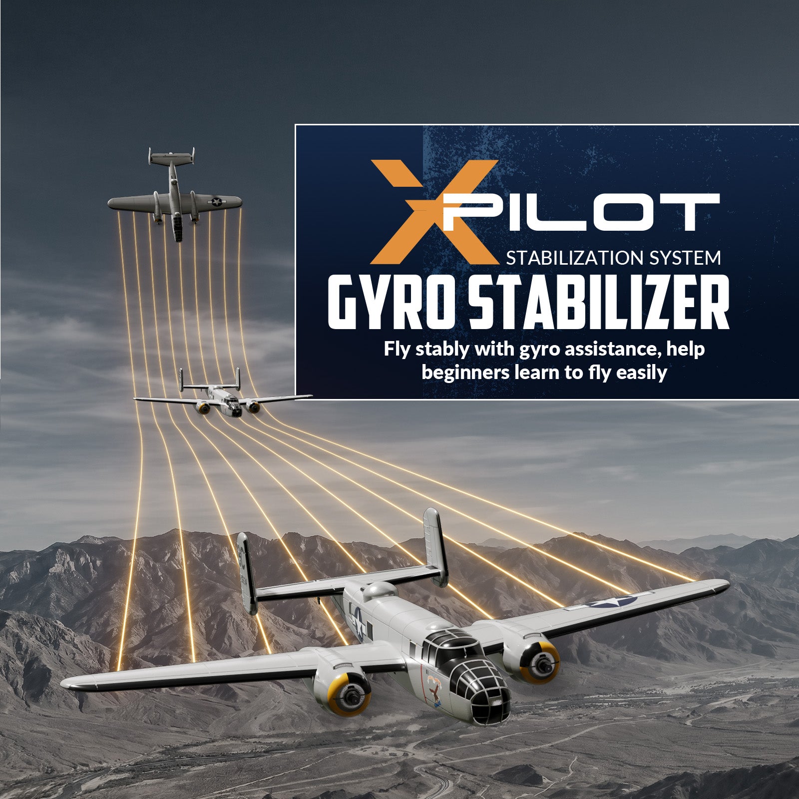 VOLANTEXRC B-25 Mitchell Brushless RC Warbird Airplane RTF