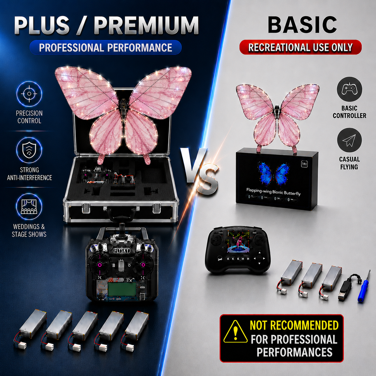 Pink RC Flying Butterfly Basic – Bionic Flapping Wing Ornithopter with LED