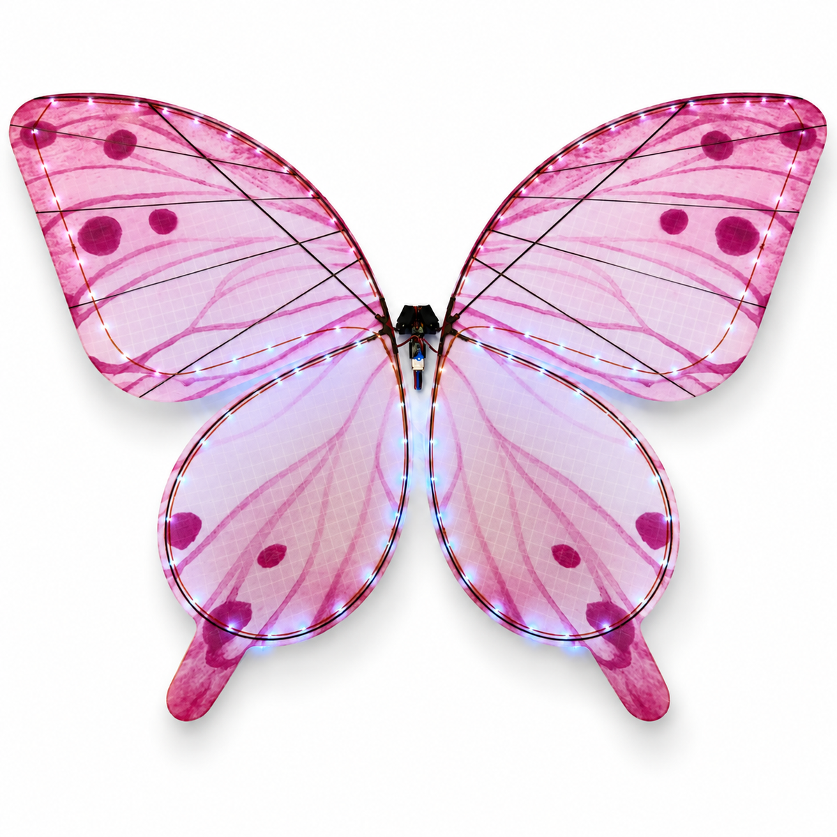 Blush Rose RC Bionic Flapping-Wing Butterflies – Event Version | LED Lights, FlySky Transmitter & Aluminum Case