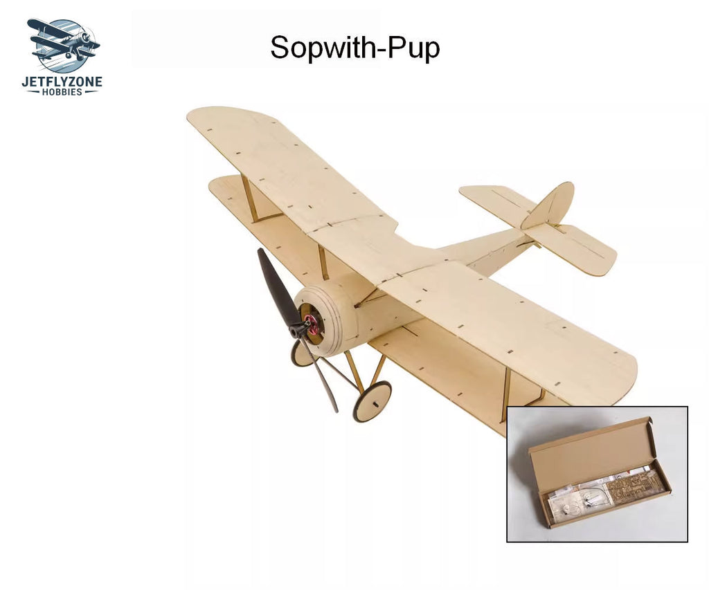 Balsa Wood Electric RC Airplane Sopwith Pup Scale Biplane, 378mm Wingspan