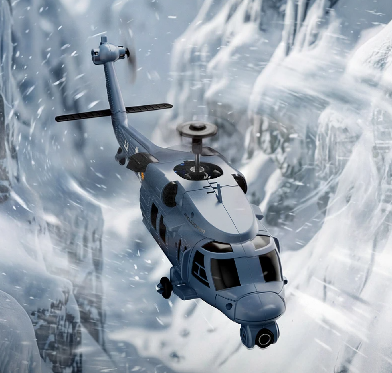 JetFlyZone L2 RC Helicopter Black Hawk Built-In Screen, 4 Way Optical Flow Positioning